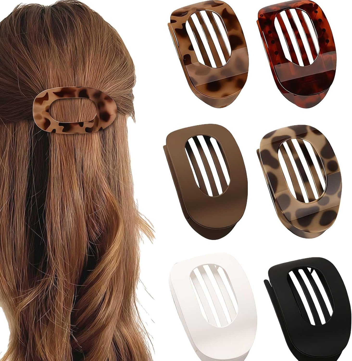 Women'S Hair Clips 6 Pieces Flat Hair Clips in 6 Colours, Non-Slip & Gentle, Hairstyle Accessories for Thick & Thin Hair, Everyday Office Party Wedding Gift image number 3