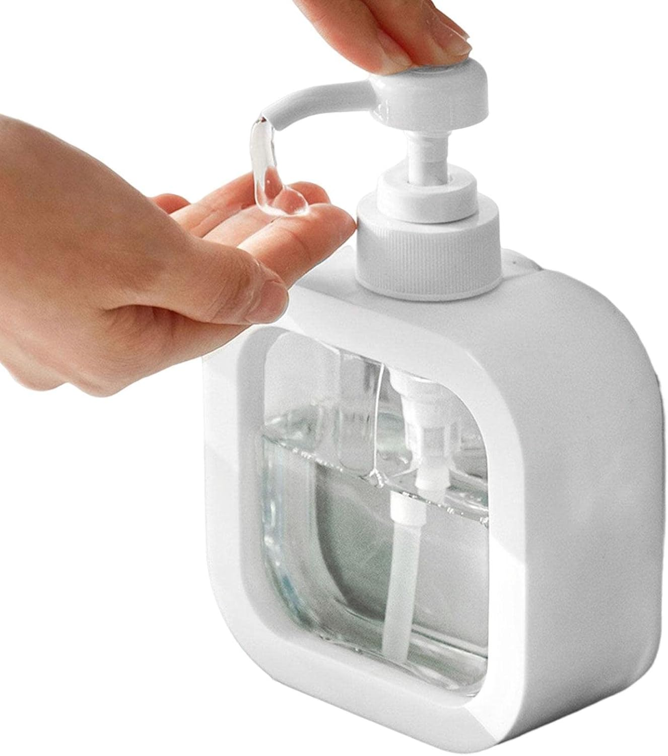M/B Liquid Soap Dispenser - Clear Square 300Ml/500Ml Pump Dispenser for Kitchen/Bathroom image number 3