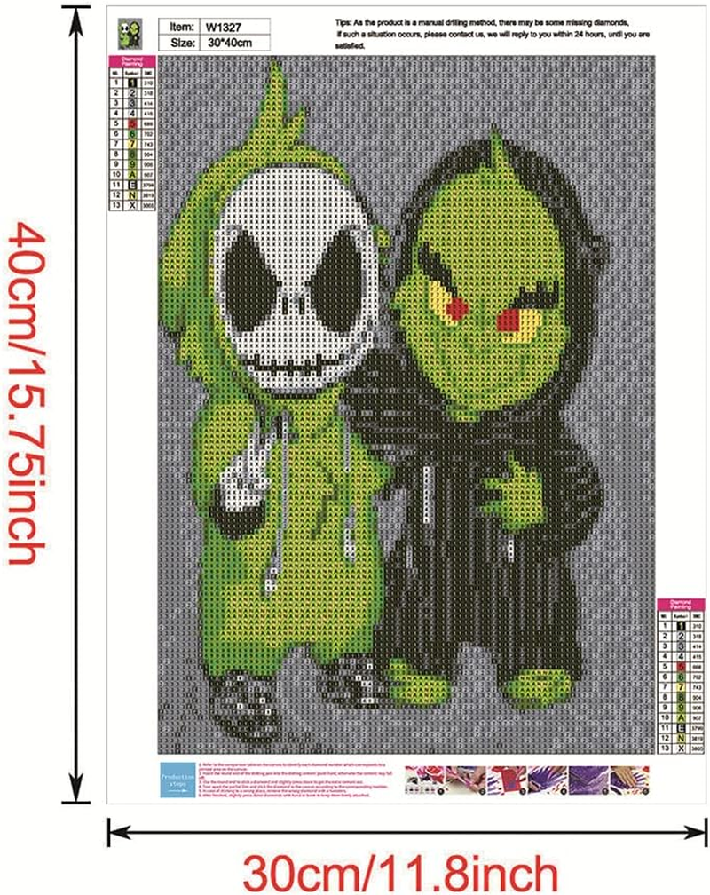 Diamond Painting Kits with Tools, Meecaa Halloween Ghost DIY 5D Full Drill Cross Stitch Diamond Mosaic Art Craft 30X40Cm (Ghost) (20210507) image number 1