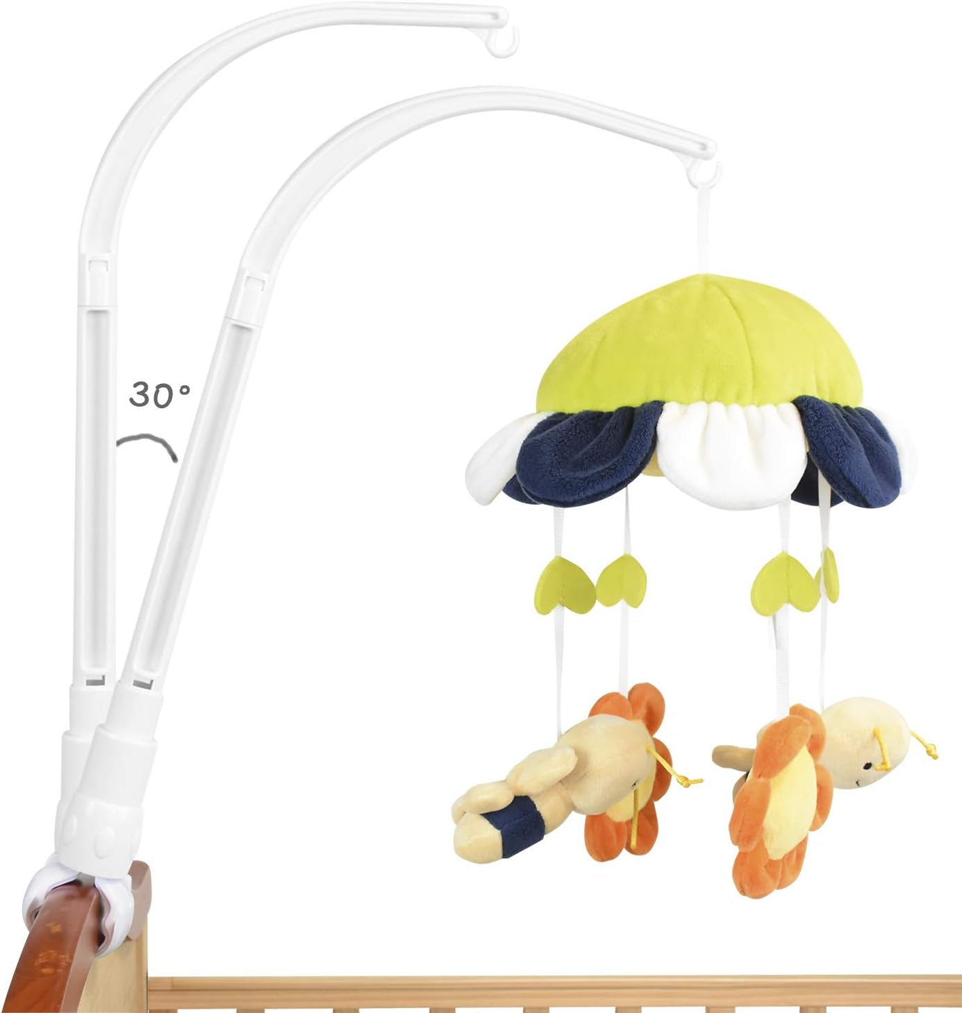HLEEDUO DIY 23 Inch Baby Crib Mobile Bed Bell Holder Arm Bracket, the Claw Part Can Be Adjusted Width image number 5
