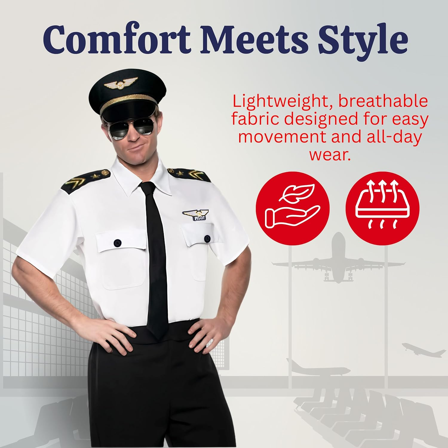 Dress up America Adults Deluxe Pilot Costume image number 3