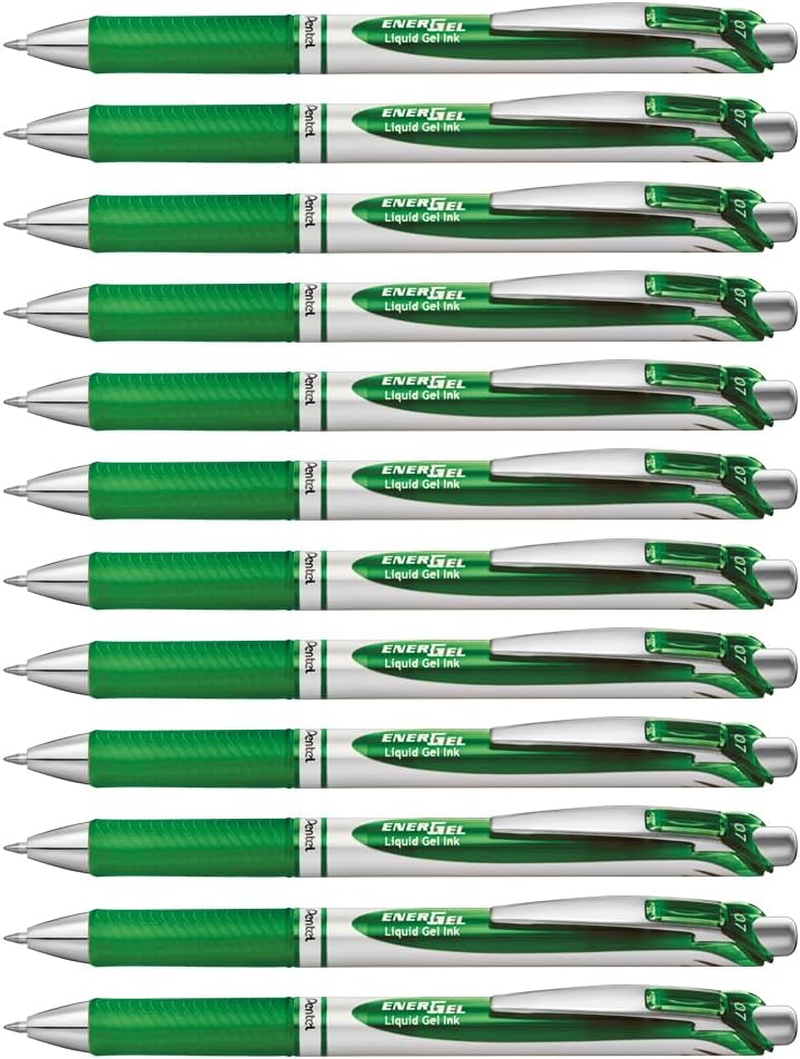 Pentel Energel Liquid Gel Pen 0.7Mm Medium Nib Black Ink, Box of 12 Pens (BL77-A)