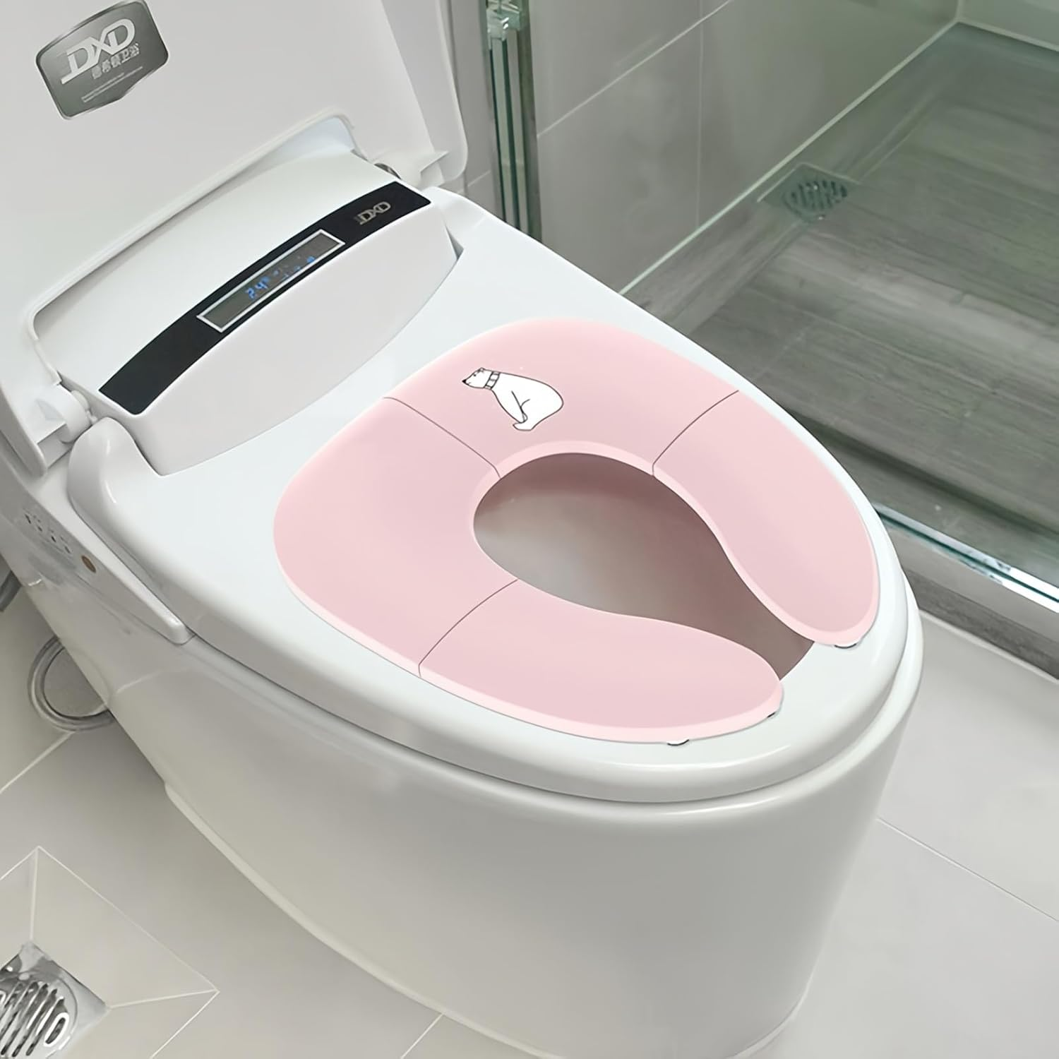 Folding Potty Seat for Toddler, Portable Toilet Seat Cover, Toilet Potty Training Seat Covers for Baby, Toddlers and Kids (Pink) image number 4