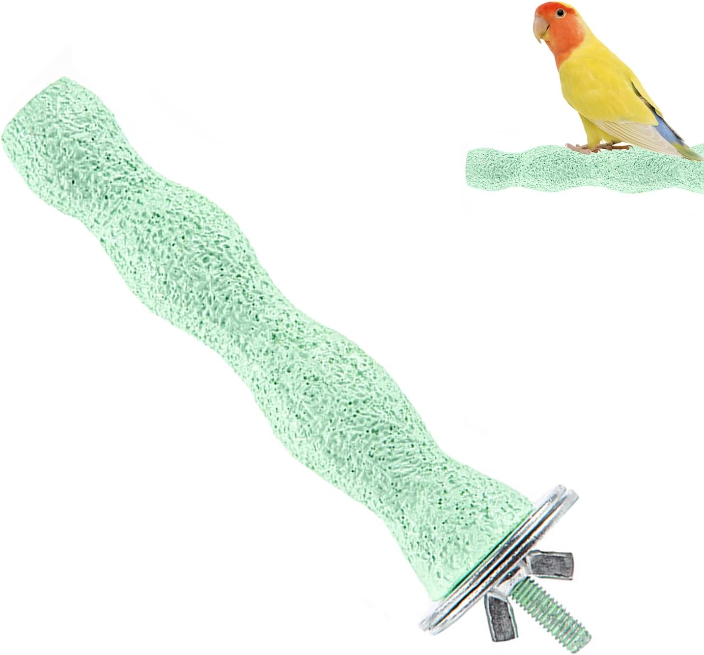 Bird Cage Perch Stand & Chewing Stick, Natural Paw Grinding & Beak Care Tool, Training Exercise Toy for Small Medium Birds: Budgies, Parakeets, Lovebirds, Conure, Cockatiels (Green) image number 1