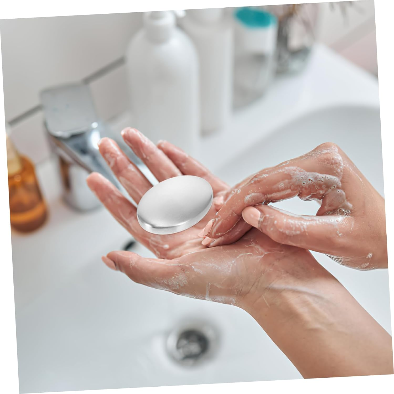 SHOWERORO Portable Smell Stainless Steel Soap Bars Odor Absorber for Kitchen Chef image number 6