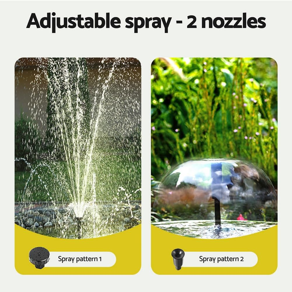 Gardeon Solar Water Fountain, 5.9Ft Bird Bath Feature Pond Pump Outdoor Features Fountains Garden Pool Patio Decoration, Powered DC Brushless Energy Efficient Black image number 1