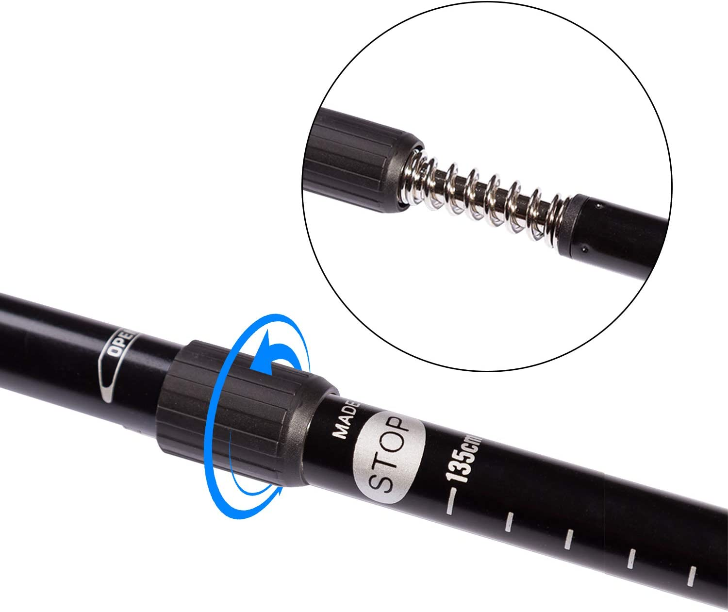 REPTI ZOO 57" Professional Stainless Steel Retractable Snake Hook Reptile Catcher Stick Rattlesnake Grabber Pick-Up Handling Tool image number 4