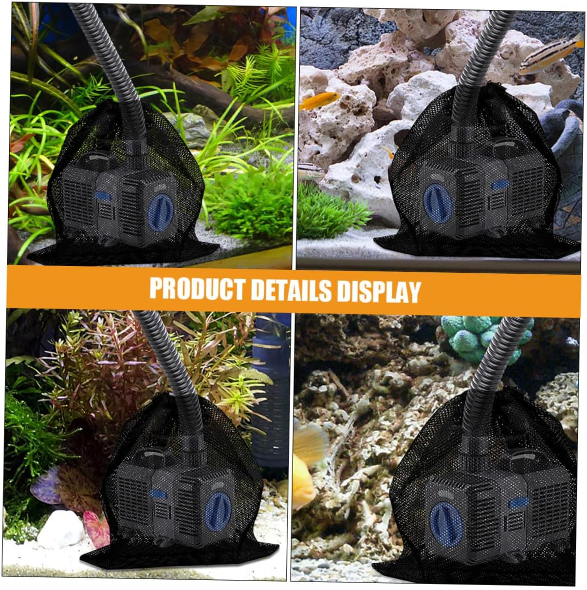 4Pcs Pump Filter Bags with Drawstring Mesh Protection for Swimming Pool and Fish Tank Pumps Debris Barrier Mesh image number 1