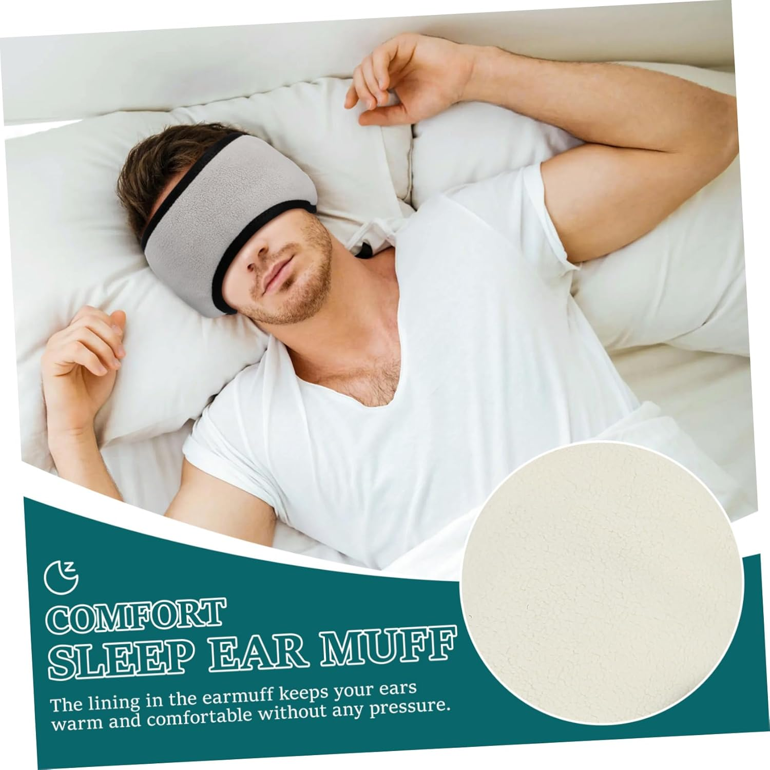 TENDYCOCO Sleeping Ear Muff Noise Cancelling Ear Cover for Sleeping Warmer Headband Workout Jogging Yoga Air Travel Meditation Grey image number 5