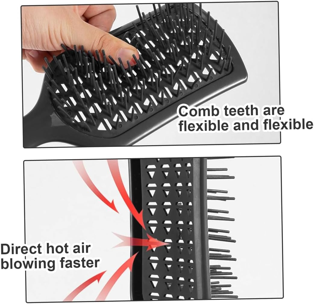 Detangling Brush Scalp Brush, Detangling Hair Brush, Paddle Hairbrush Anti-Static Massage Paddle Brush with Flexible Bristle for Curly Wet Dry Hair Painless Combing (Black)