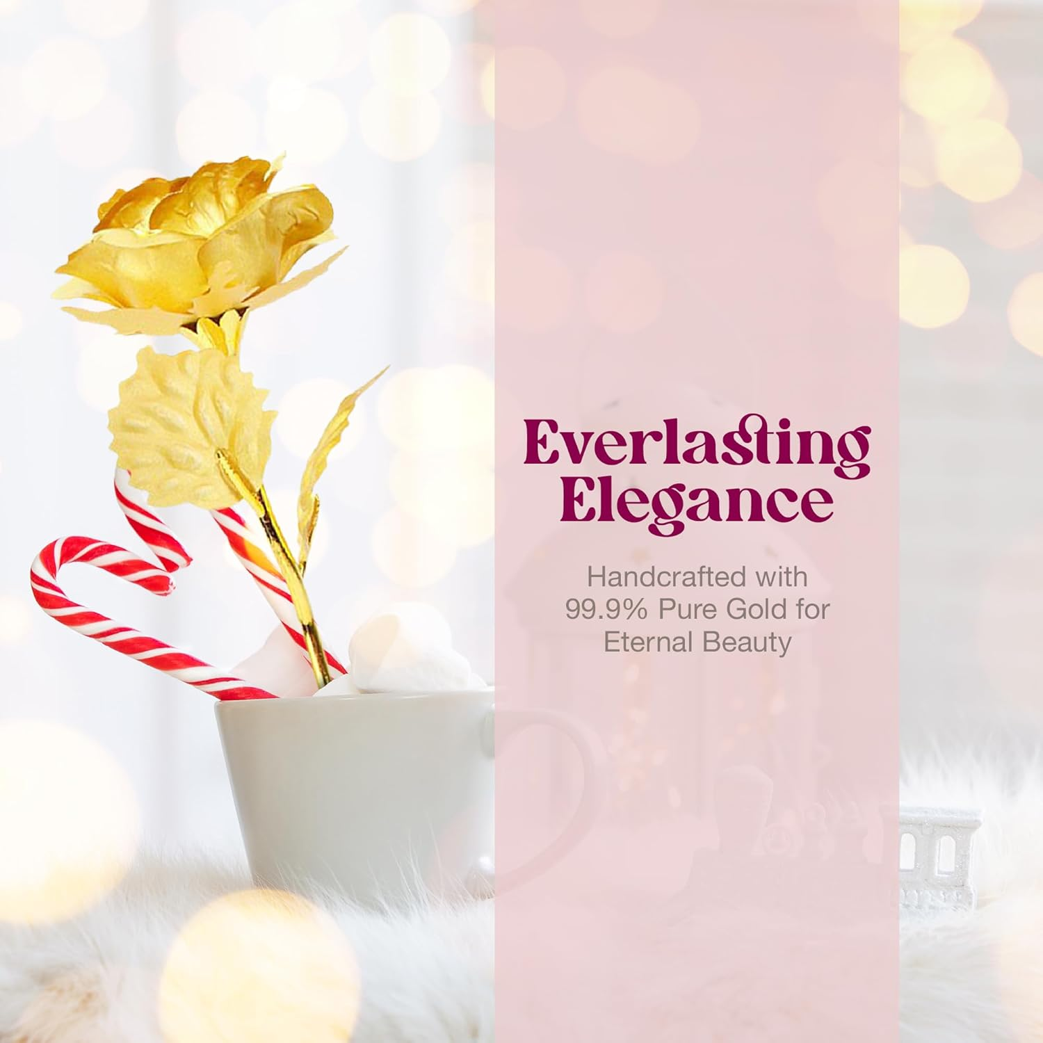 24K Gold Rose with Luxury Gift Box - 10-Inch Golden Rose Metal Single Roses and Valentine'S Day Gifts Idea for Women, Loved Ones, Mom, Wife, Girlfriend, Grandma, Mother'S Day image number 4