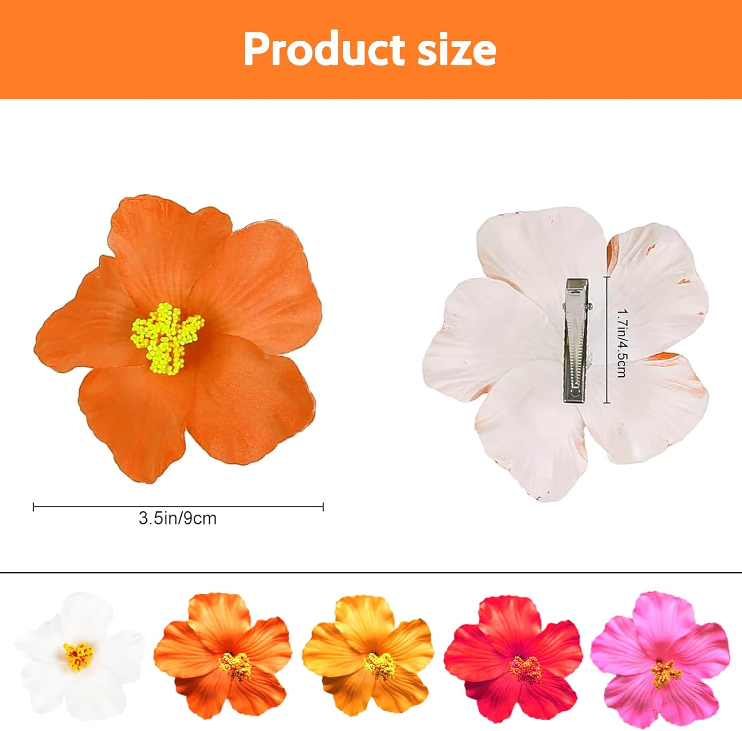Youery Pack of 5 Hair Clip Flower Hawaii Hair Clip for Women, Plumeria Hibiscus Hair Clip, Artificial Flower Clips for Holiday, Beach Party, Pool, Cruise, Photoshoot image number 4