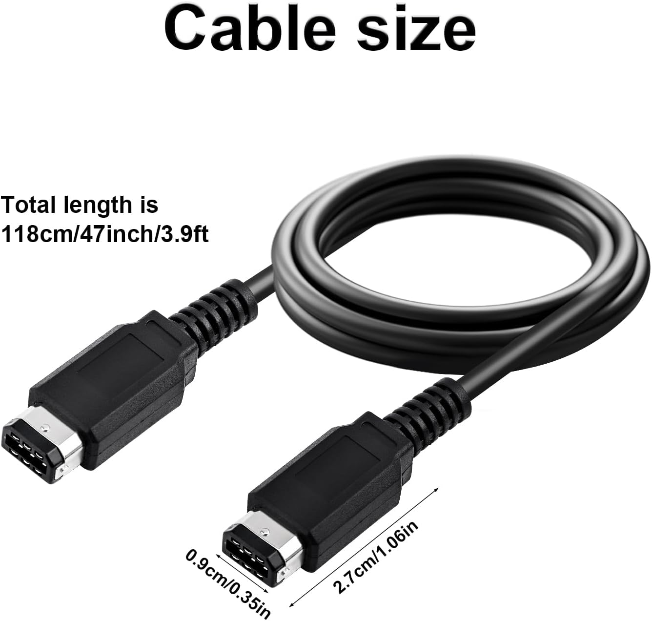 BTFO Verbindungskabel, 118Cm Kupfer PVC 2 Spieler Spielkabel Verbindungskabel F&uuml;r Videospielkonsolen Geringe Verz&ouml;gerung Starke Verbindung F&uuml;r Spieler image number 3