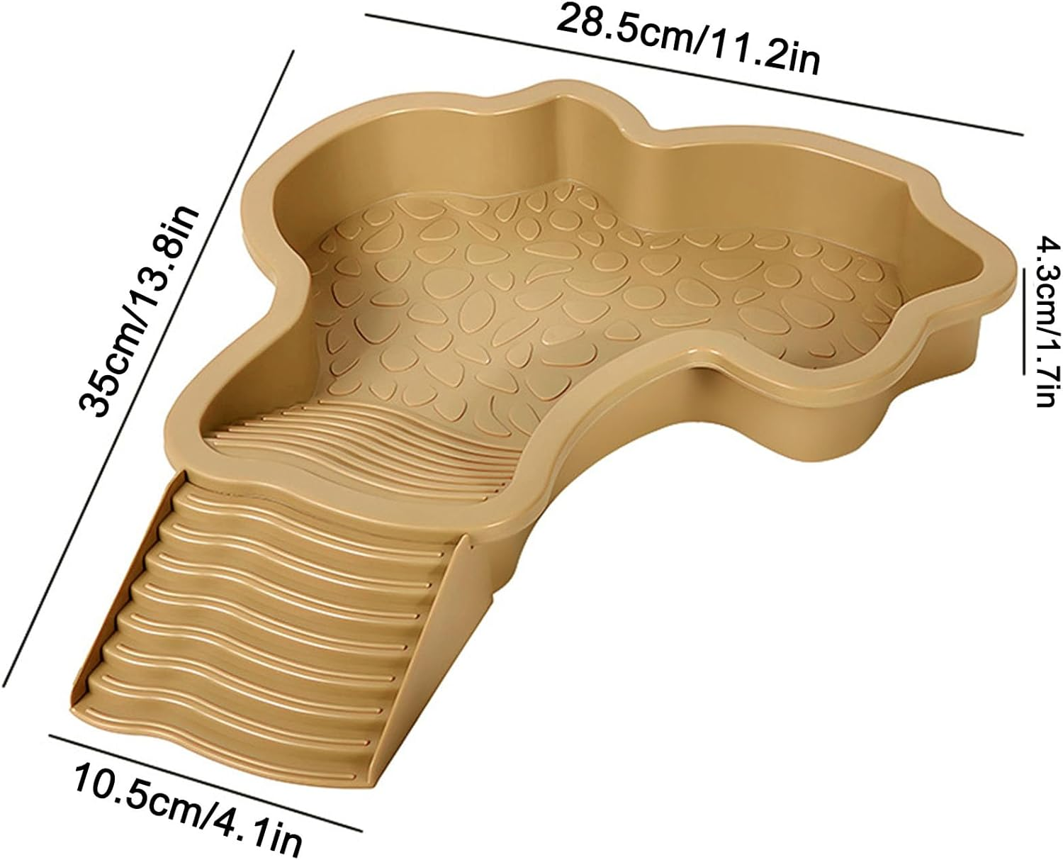 Large Reptile Bath Pool with Ramp - Water & Food Dish for Turtles, Lizards, Snakes, Geckos & Bearded Dragons image number 2