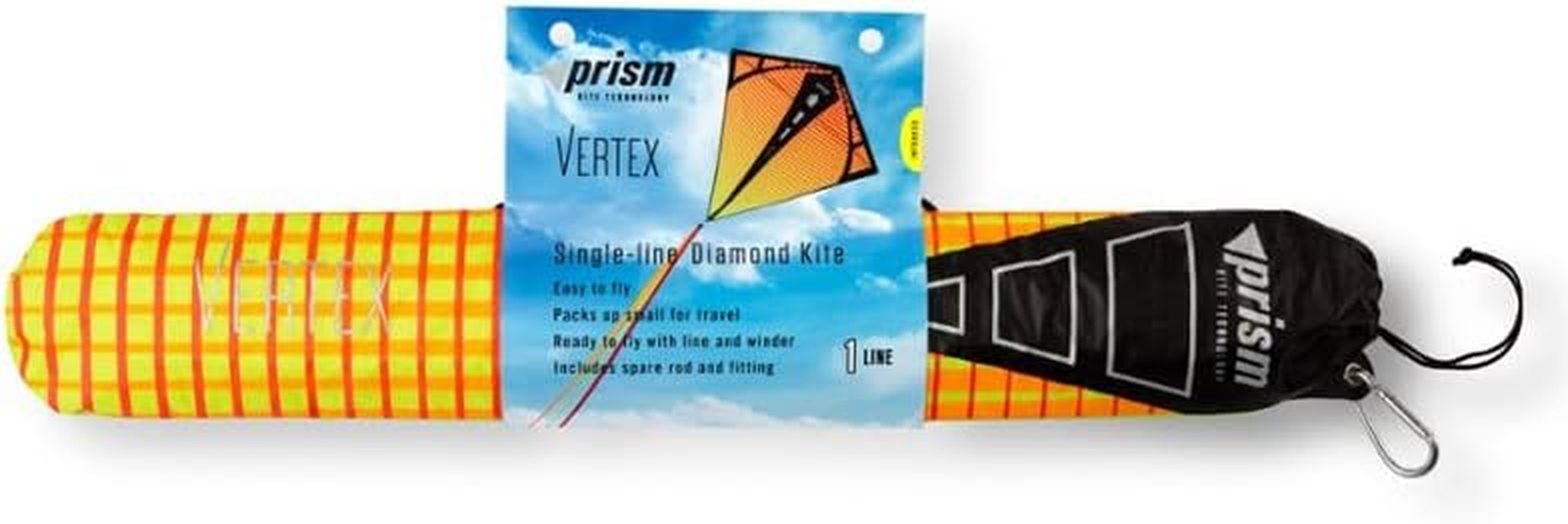 Prism Kite Technology Vertex High Flying Diamond Kite with 10' Long Triple Streamer Tail, Infrared - Infrared image number 2