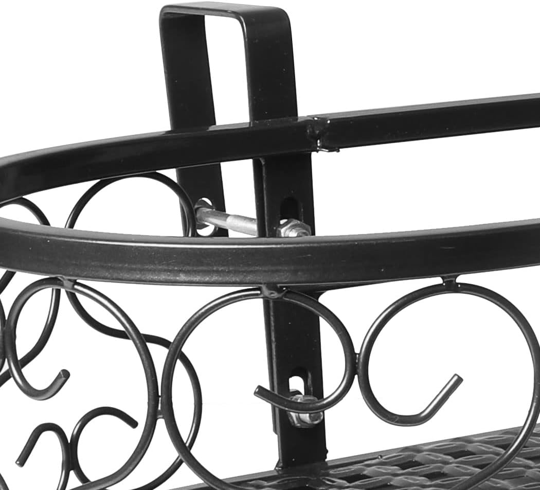 Levede Metal Oval Hanging Basket Plant Stand, Black - Black image number 4