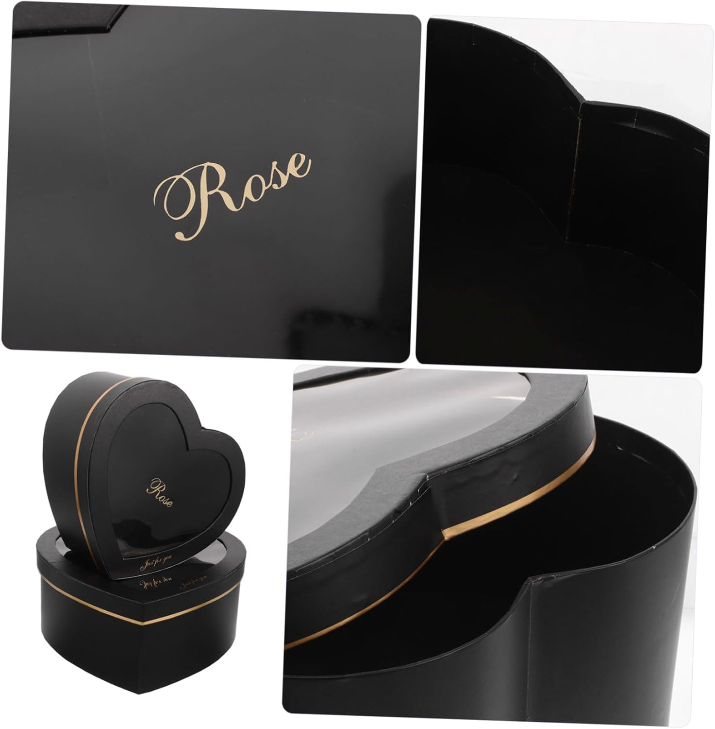 Baluue 2Pcs Valentine'S Day Box Heart Shaped Paper Box Cardboard for Flowers Lids for Perfume Makeup Case for Valentines image number 4