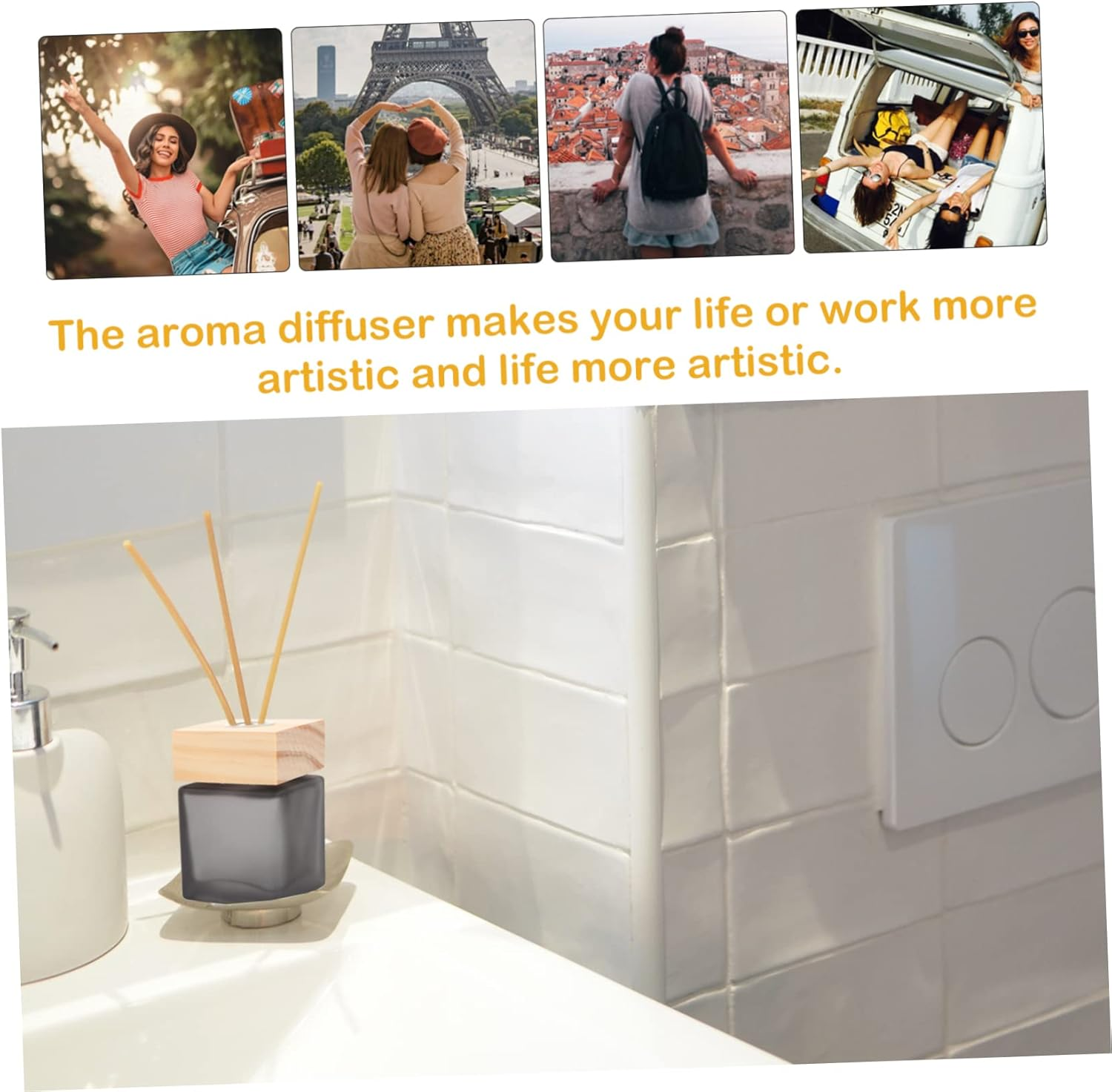 Amosfun Empty Aromatherapy Bottle Perfume Bottle 100Ml Square Glass Refillable Fragrance Diffuser Essential Oil Container for Home Decoration and Relaxation 2Pcs Set image number 2