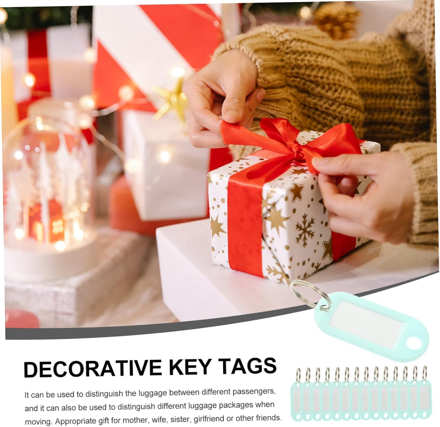 LIGIGWASH Key Classification Tags with Split Ring Key Chain Tags for Luggage Travel Organization image number 2