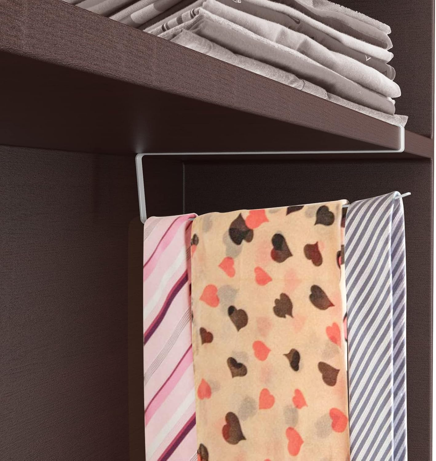 Paper Roll Holder, KIKISML 2 Pack Paper Towel Holder Cabinet Hanging Kitchen Roll Hanger Dispenser Storage Rack Towel Necktie Bedroom Toilet Organization Storage [No Drilling No Tool Required], White