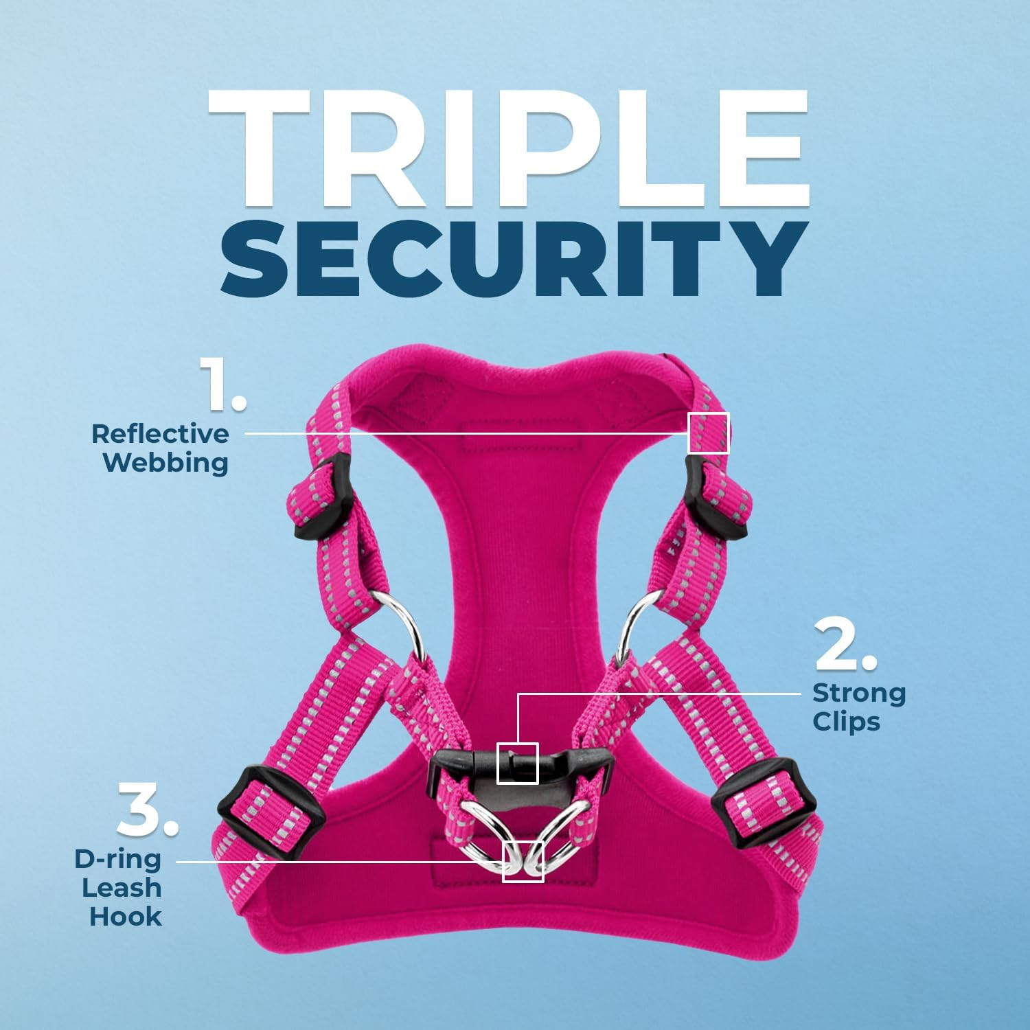 Best Pet Supplies Voyager Step-In Flex Dog Harness - All Weather Mesh, Step in Adjustable Harness for Small and Medium Dogs Fuchsia, Small image number 6