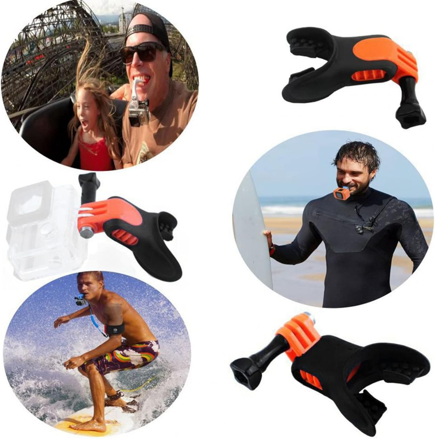 Yieidui Mouth Mount Conspicuous Portable Camera Accessories Surfing Mouthpiece Bite for 7/6/5 Action Cameras image number 3
