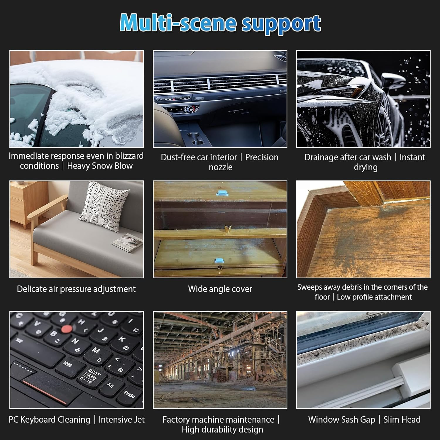 Battery Dust Blower for Makita 18 V, 85000 RPM, Portable Brushless, Turbo Powered Jet Blower with 2 Nozzles (No Battery), Improves Stepless Speed Control image number 6