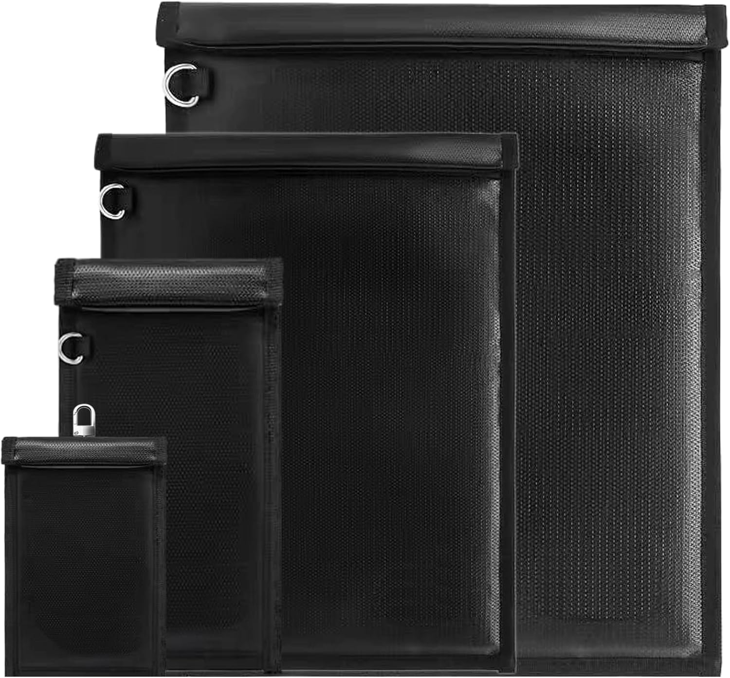 FOVNOT 4 Pack Faraday Bag for Keys - Fireproof Waterproof RFID Signal Blocking Pouch for Documents, Tablets, Phones & Car Keys image number 1