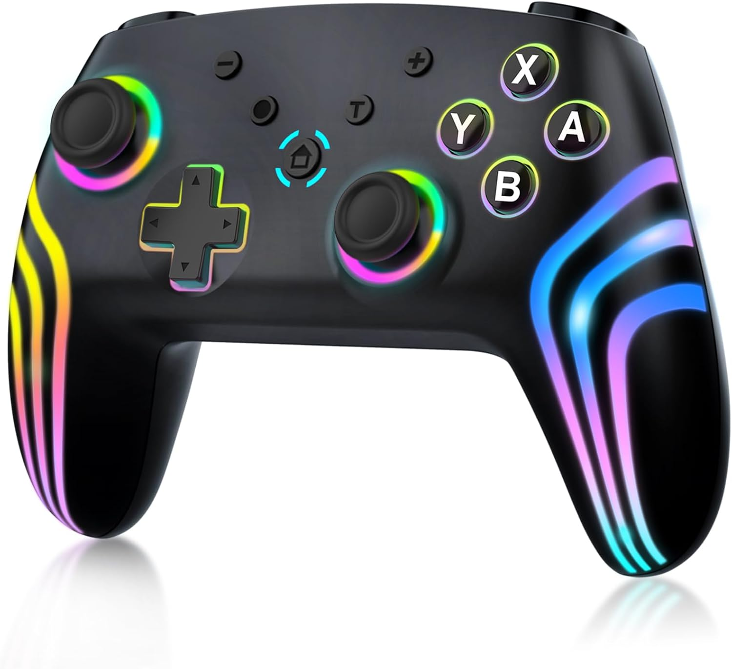 MYSTILUCK Wireless Pro Controller for Switch/Switch 2/Lite/Oled/Pc, Gamepad with 7 Color Changing RGB Lighting/Hall Effect Trigger/Dual Vibration/Turbo, Ergonomically Designed Precise Joystick image number 4
