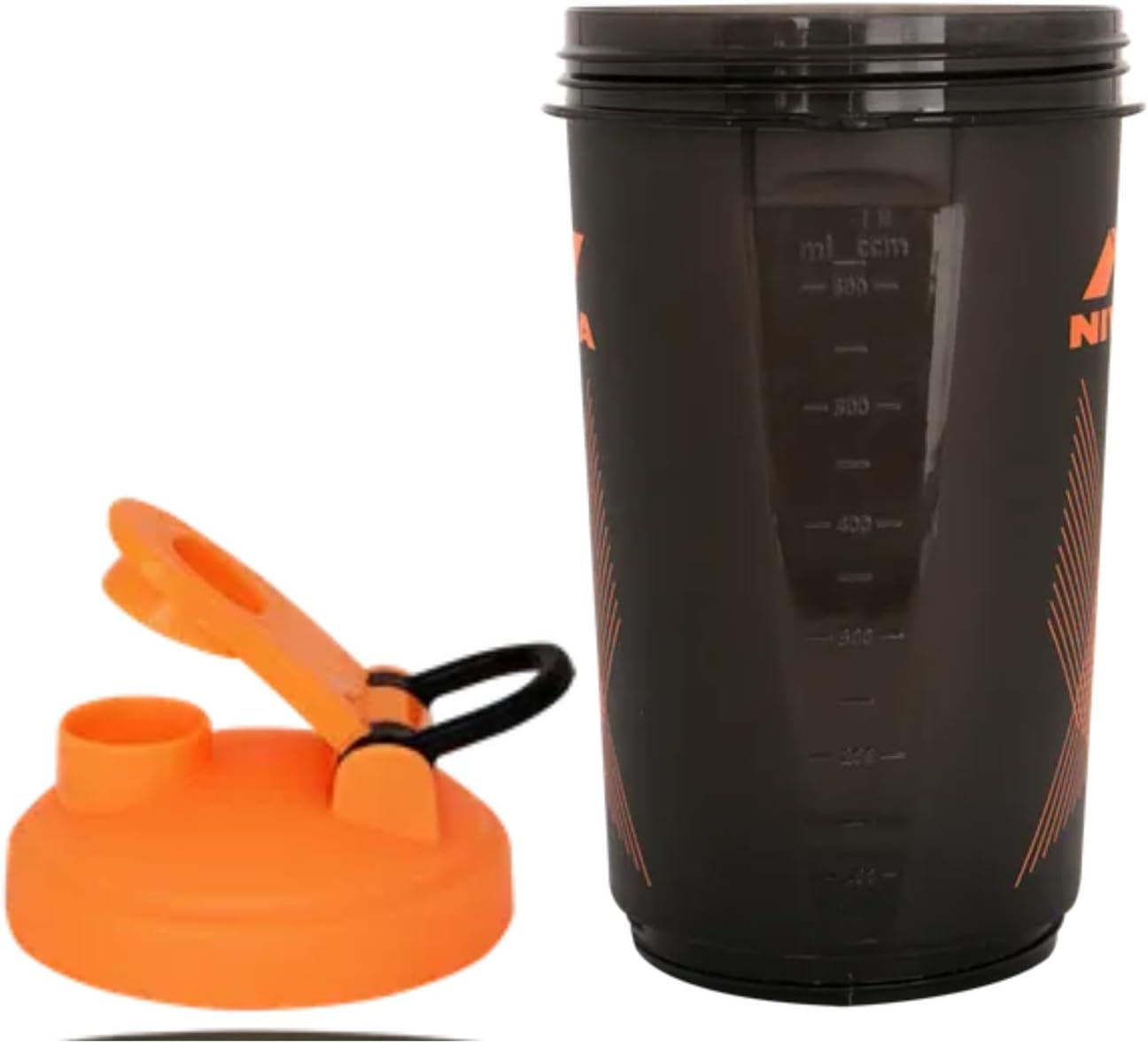 Nivia Venom Sports 650 Ml Shaker Bottle with Extra Compartment - Ideal for Protein (Orange, Capacity - 650 Ml) | Material - Plastic | for Sports, Cycling, Gym, Running, Training | Gym Water Bottles image number 1