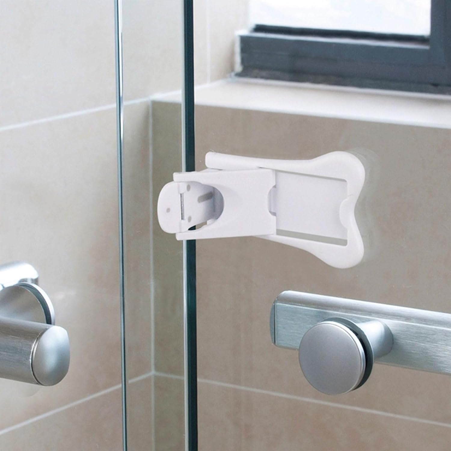 Sliding Door Child Safety Lock 4-Pack, Safety Locks for Glass Doors Windows Closets Cabinets, Baby Proof Cabinet Locks for Toddlers Kids, Easy Installation Child Proof Locks for Sliding Doors and Home Safety image number 4