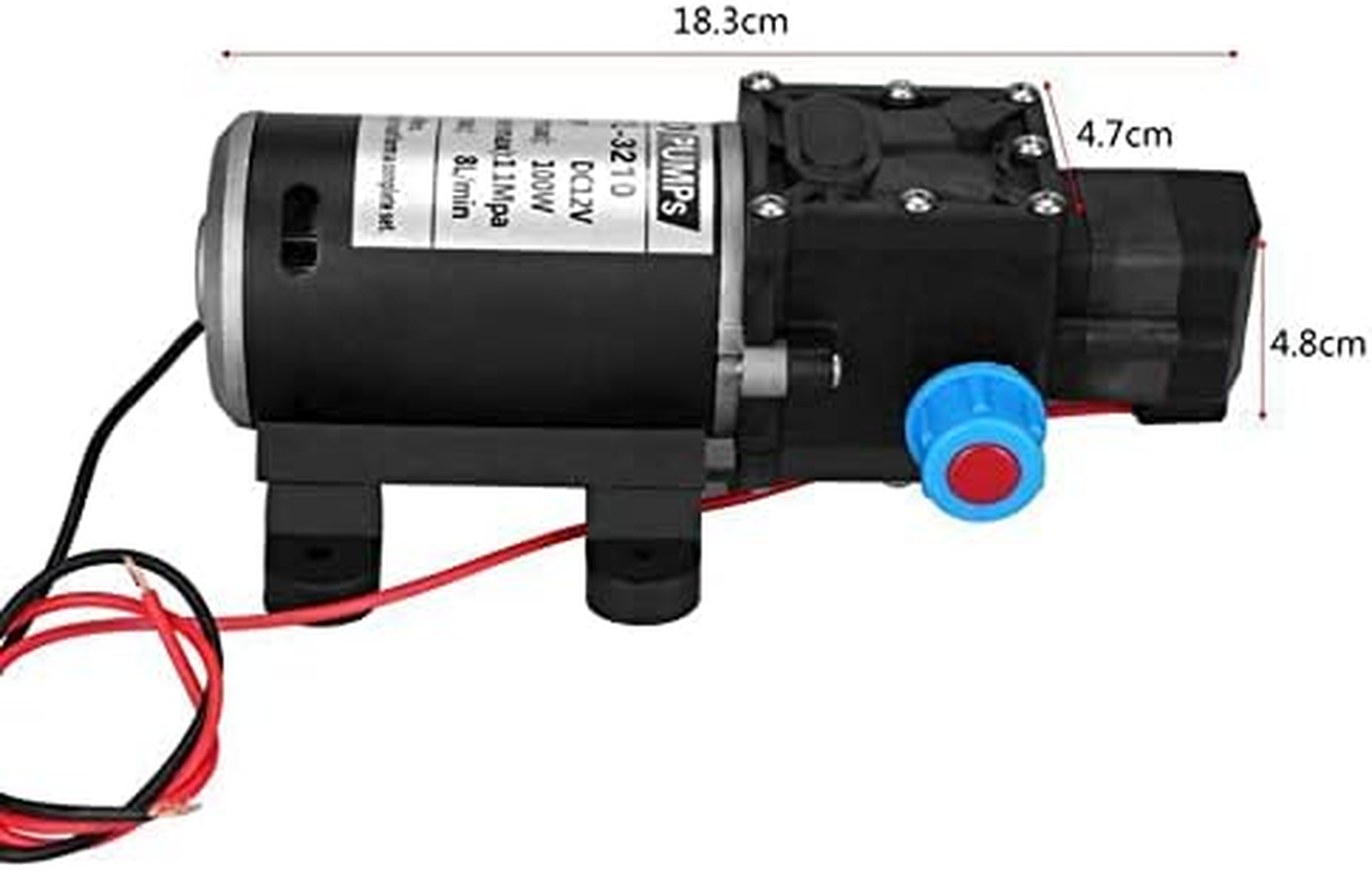 100W 12V 160PSI Pressure Water Pump 8L/Min Self-Priming Caravan Camping Boat image number 2