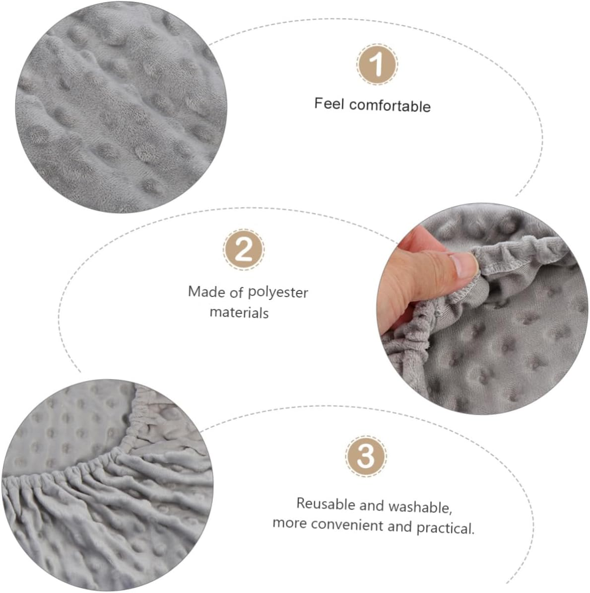 ERINGOGO Breathable Baby Changing Pad Cover Gray, Soft Diaper Change Mat Sheet Replacement for Infant Changing Tables, Washable Non-Padded Baby Cover for Newborns image number 2