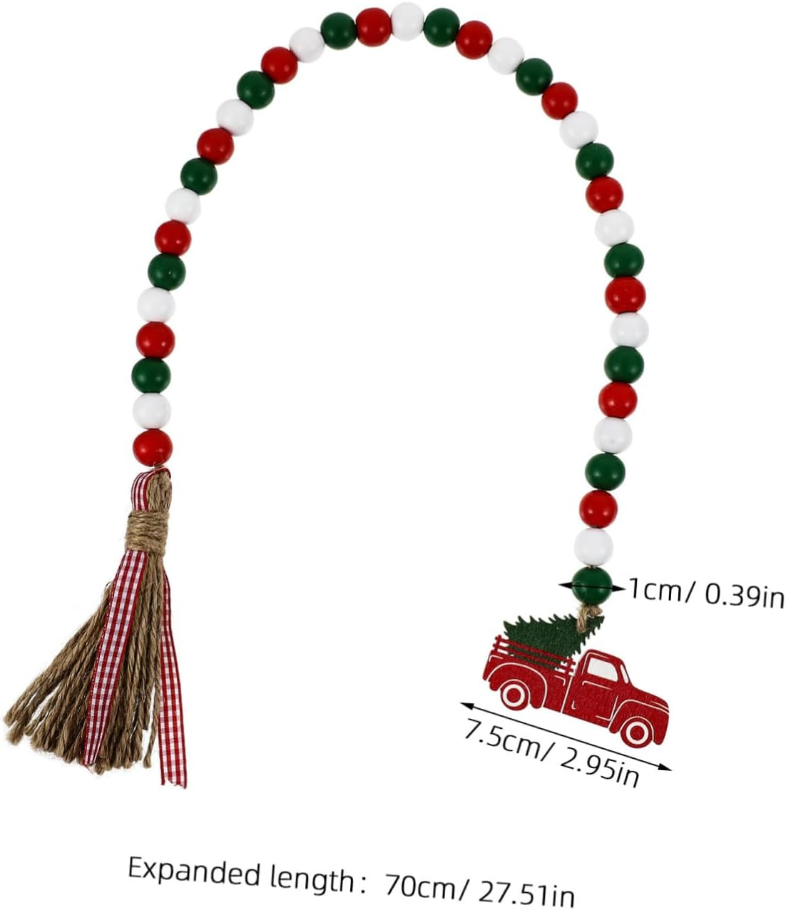 1Pc Christmas Bead Pendant Tassel Festive Home Decor for Xmas Easy to Install Versatile Hanging Adorn for Parties Restaurants and More image number 4