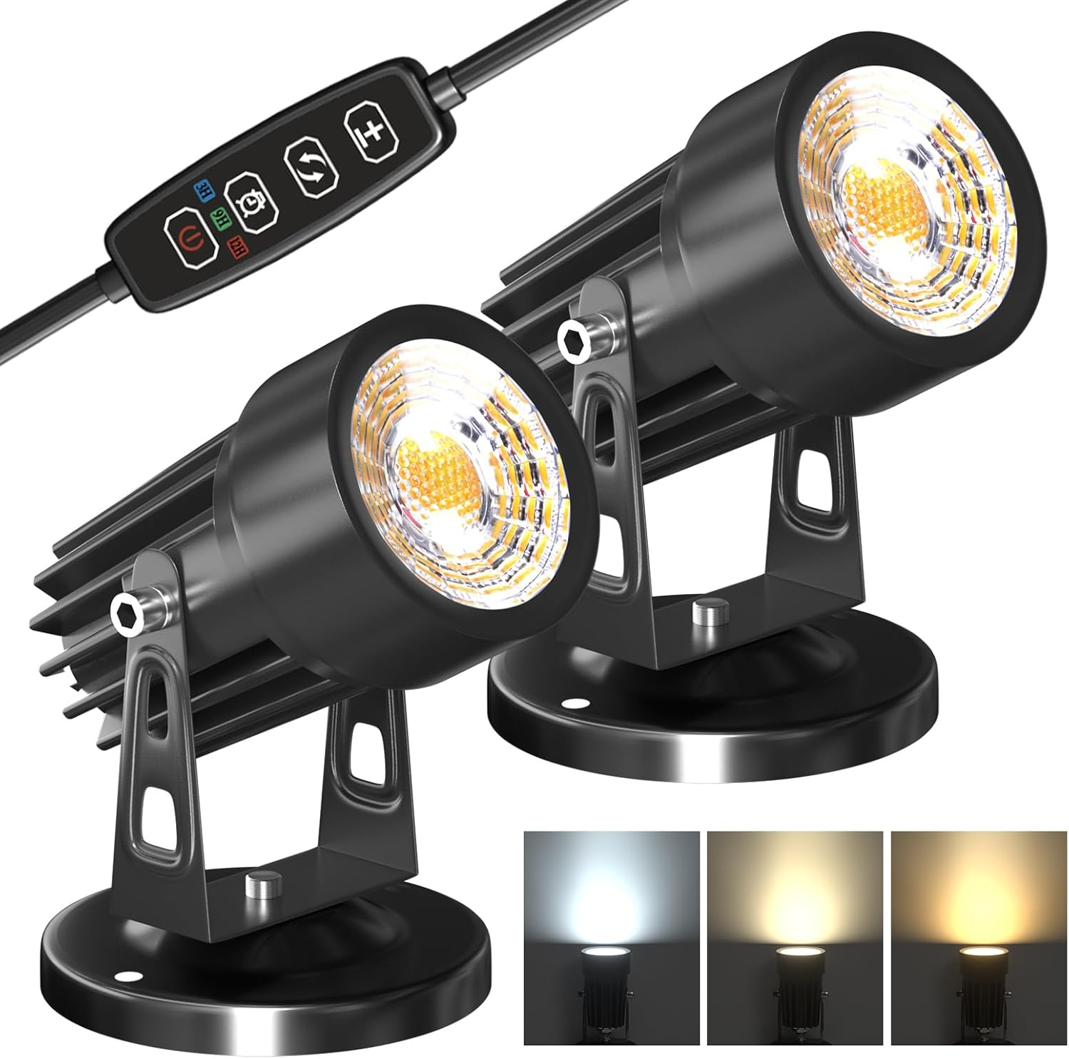 Tobebright LED Spotlight Plant, 5W USB Spotlight Plant Uplights Indoor, 3 Color Lighting Modes & Switch Timer, LED Spotlight Indoor Accent Lighting for Landscape/Artwork, 2 Packs image number 6