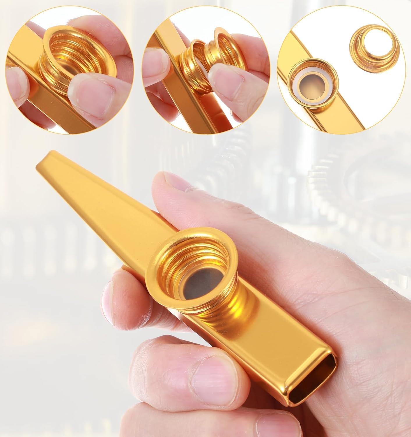 Metal Kazoos, Musical Instruments, Kazoo Flutes, Party Favor, Gift Bag Fillers, Entertainment Gift 6 Pack