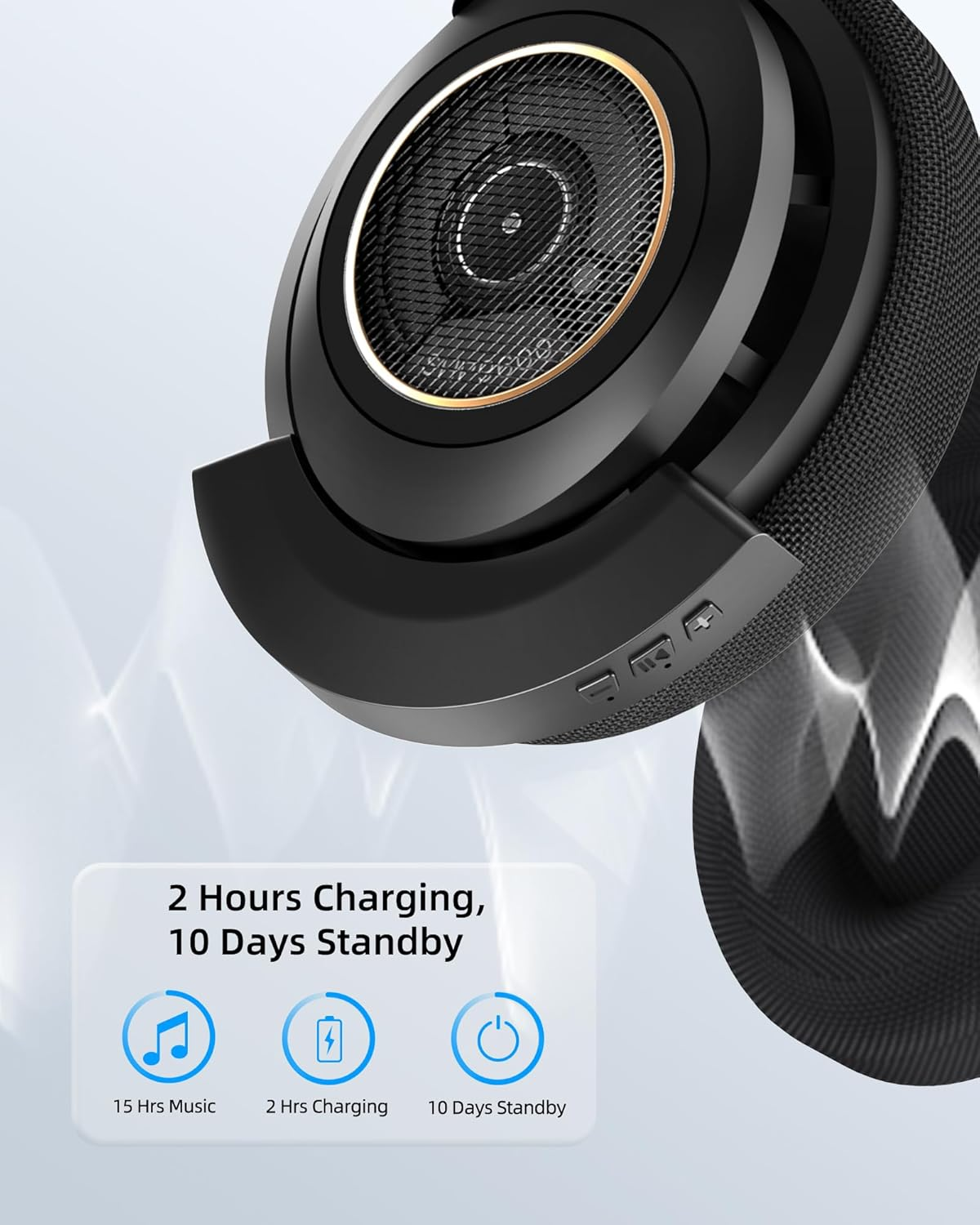 YOCOWOCO Aptx Wireless Bluetooth 5.2 Adapter for Philips SHP9600 Headphones with Mic/Volume Control, Black image number 3