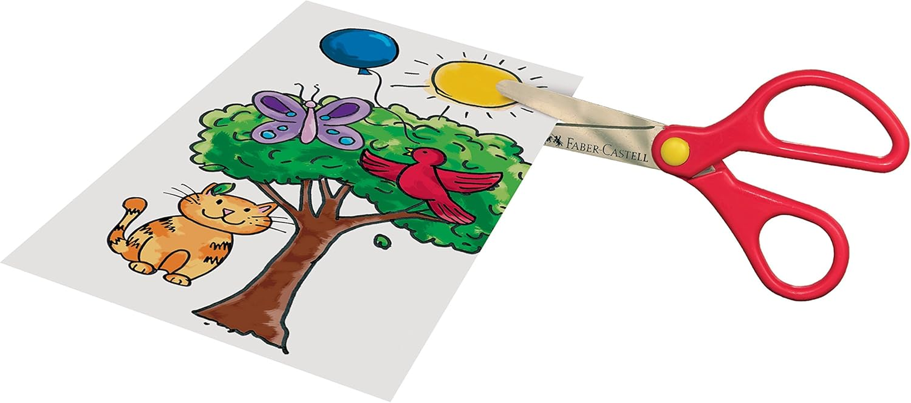 Faber-Castell Creativity for Kids Child Safe Scissors - Safety Scissors for Kids, Red image number 2