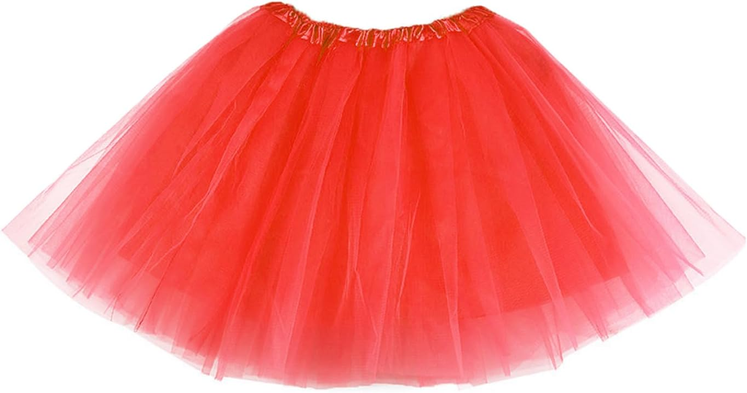 TRADERPLUS Women'S Vintage 1950S Tutu Elastic 3 Layered Tulle Tutu Skirt with Lining, Petticoat Ballet Bubble Dance Skirt Short Pettiskirts - Black image number 5