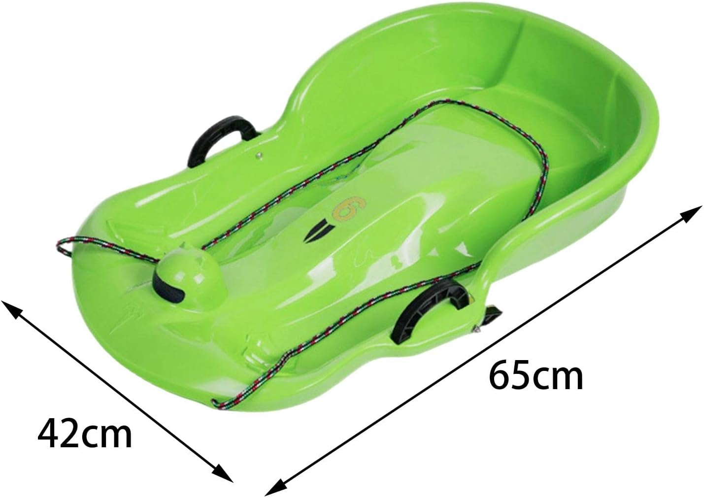 Tadill Winter Snow Sled Sleigh Sledding Toboggan Ski Board with Brake Handle, Skiing Kids Sledge with Double Seat for Sports Children Holiday Lawn image number 6