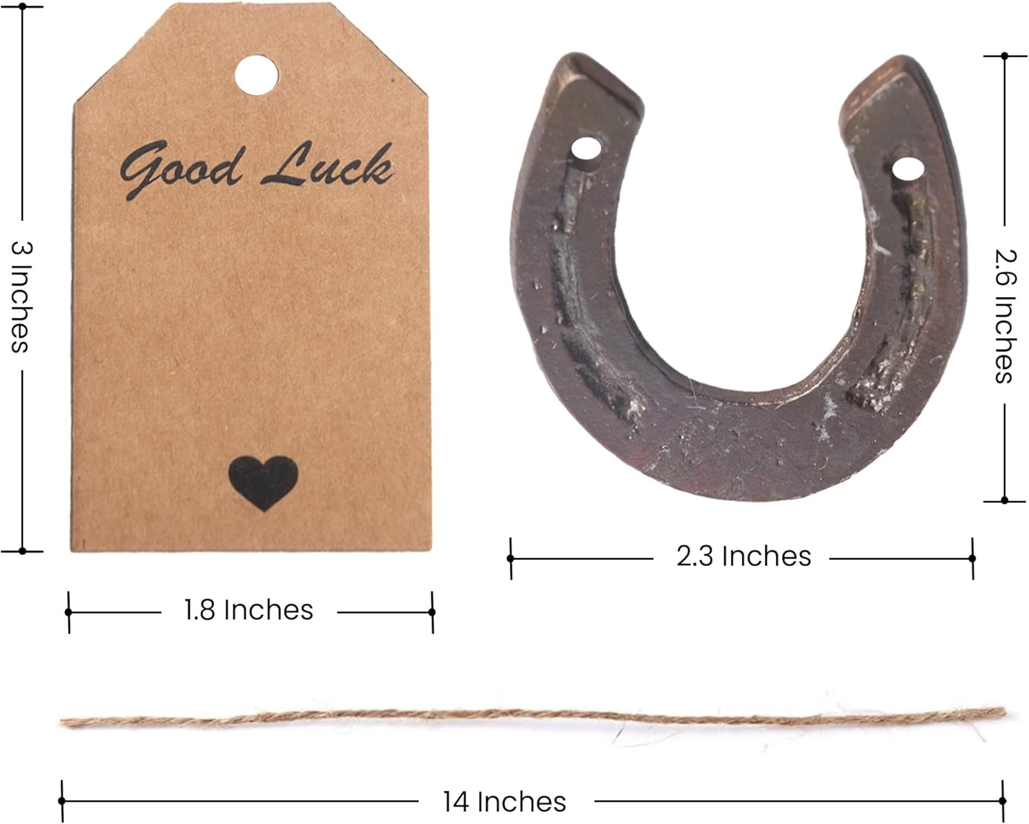 WC 40 Pcs Lucky Horseshoes Western Christmas Decor Wedding Favors Rustic Horseshoe Mini Horse Decor Party Western Party Decorations Baby Shower Return Gifts with Tags Vintage Craft Horseshoe - Horseshoe 40 Pcs image number 2