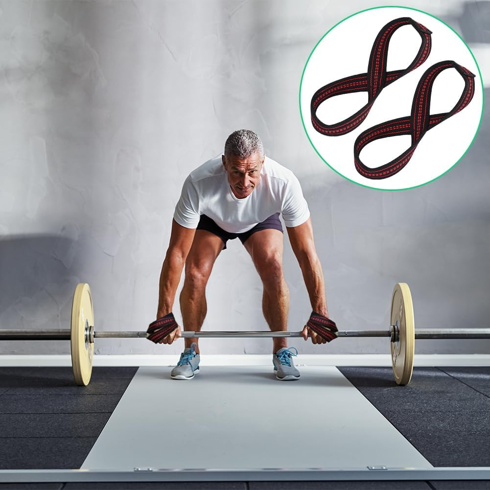 Deadlift Straps Figure 8 Loop Weight Lifting Strap Prevent Grip Slip Cross Training Strong Weightlifting Wrist Guard for Power Lifters Weightlifters Workout Enthusiasts image number 5