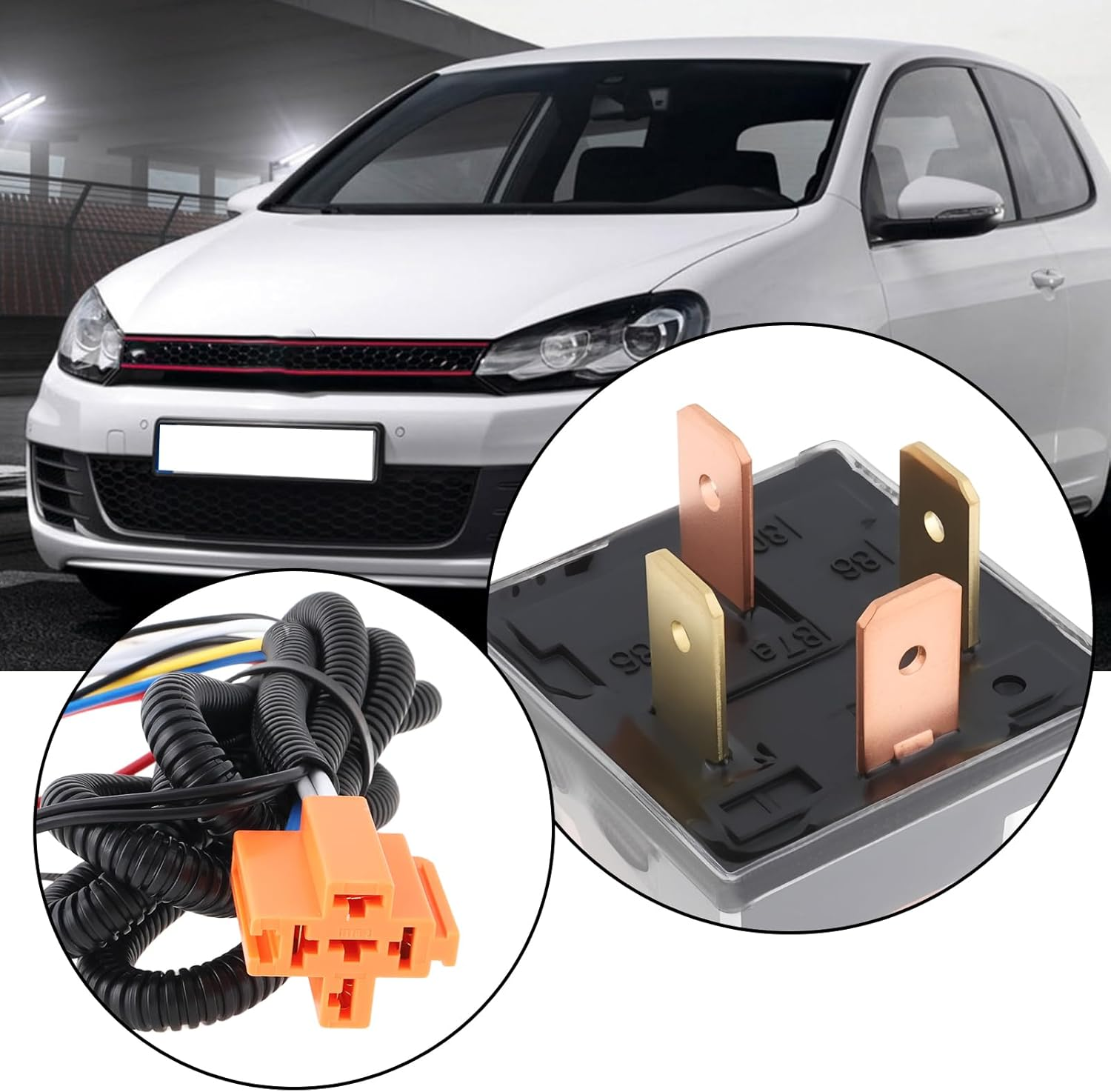 Ecsing Car Relay Grille Mount Horn Wiring Kit 12V 30A for Truck Car Auto Motorcycles