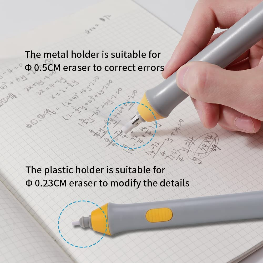 Electric Eraser, Battery Operated Eraser Kit with 22Pcs Additional Replaceable Rubbers for Artists, Automatic Portable Pencil Eraser for Sketching Pencils/Drafting/Drawing/Graphite Pencils