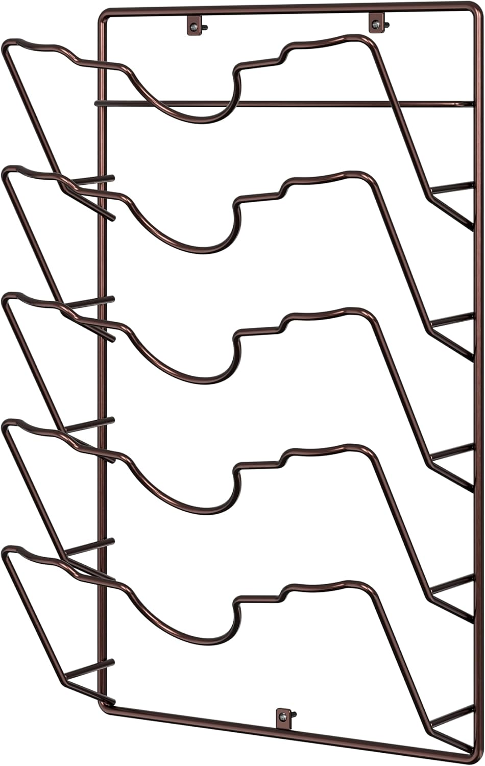 Simplehouseware 5 Tier Wall Mounted Pot Lid Rack, Bronze image number 3