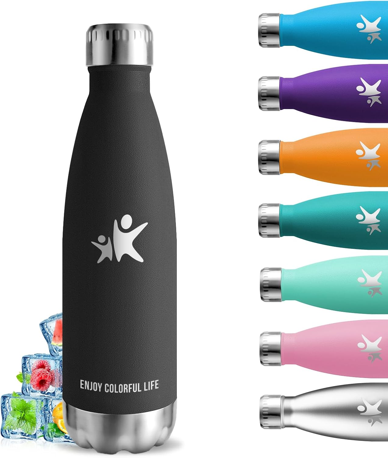 Stainless Steel Drinking Bottle, 750 Ml, Bpa-Free, Insulated Flask, Double-Walled, Leak-Proof, with Screw Cap, Girls' Water Bottle for School, Sports, Camping