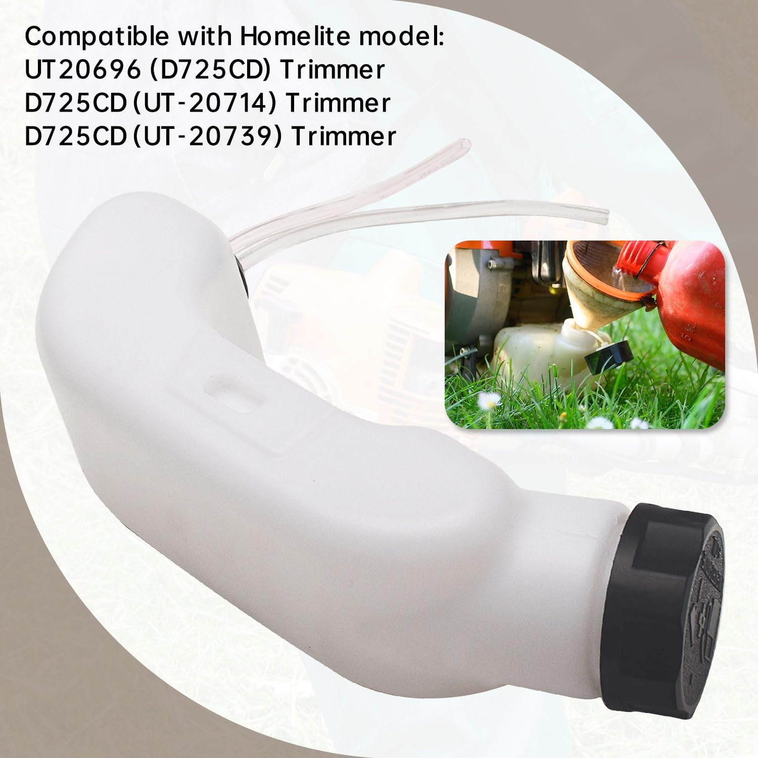 308181004 Line Trimmer Fuel Tank Compatible with Homelite Ryobi 308181004 308123004 String Line Trimmers Leaf Blower Fits UT-20006 UT-20026 UT-20046 UT-20749 UT-20785 UT-20769 UT-20785 Model image number 6