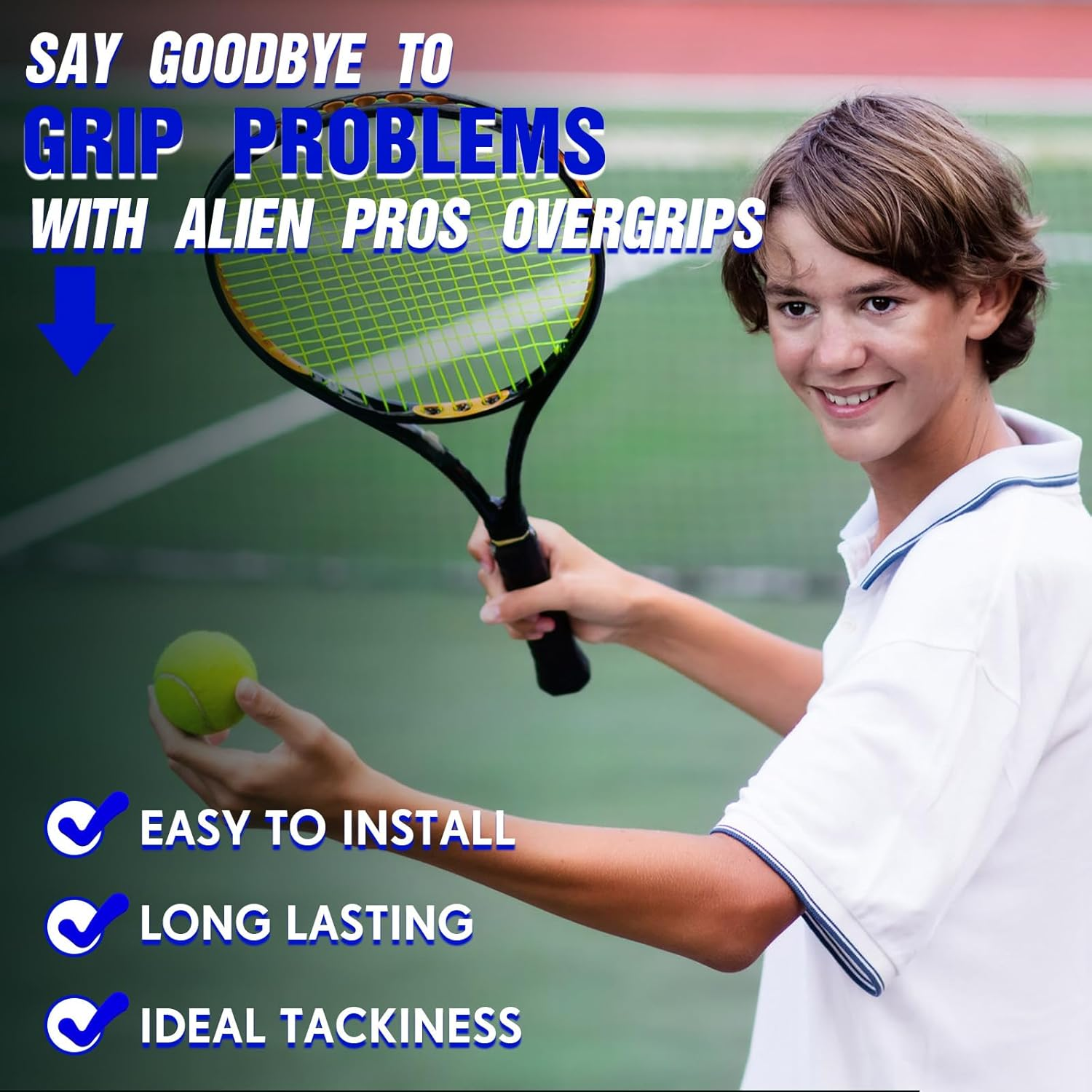 Wettarn 60 Pcs Racket Grip anti Slip 43 Inches Tennis Racket Grip Tape Racket Overgrips Precut and Dry Feel Tennis Grip anti Slip Absorbent Tennis Overgrip for Tennis, Badminton, Fishing Rod image number 1