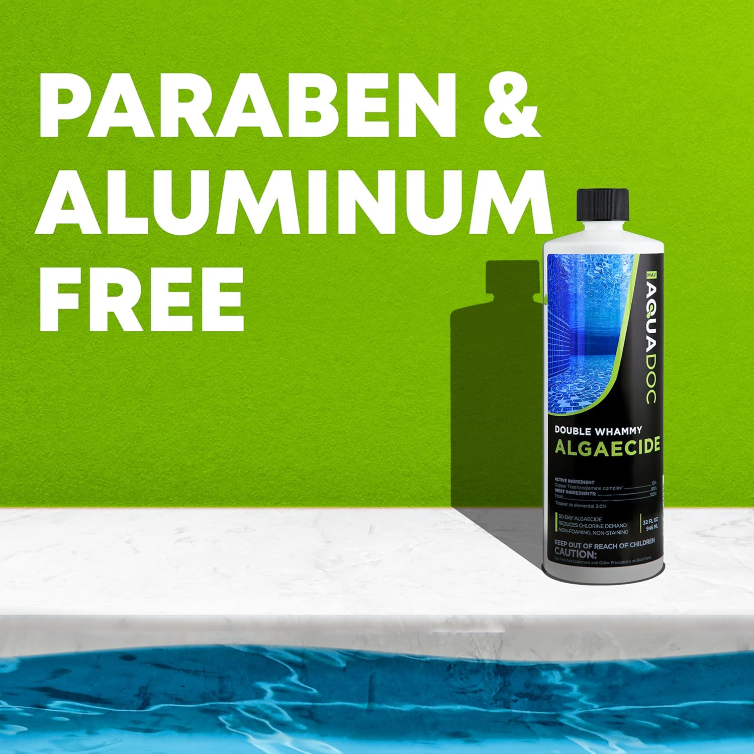 Copper Pool Algaecide for Swimming Pool - 90 Day Algaecide for Inground Pool to Prevent and Remove Pool Algae - Super Algaecide for Pool Opening - Aquadoc 32Oz image number 3