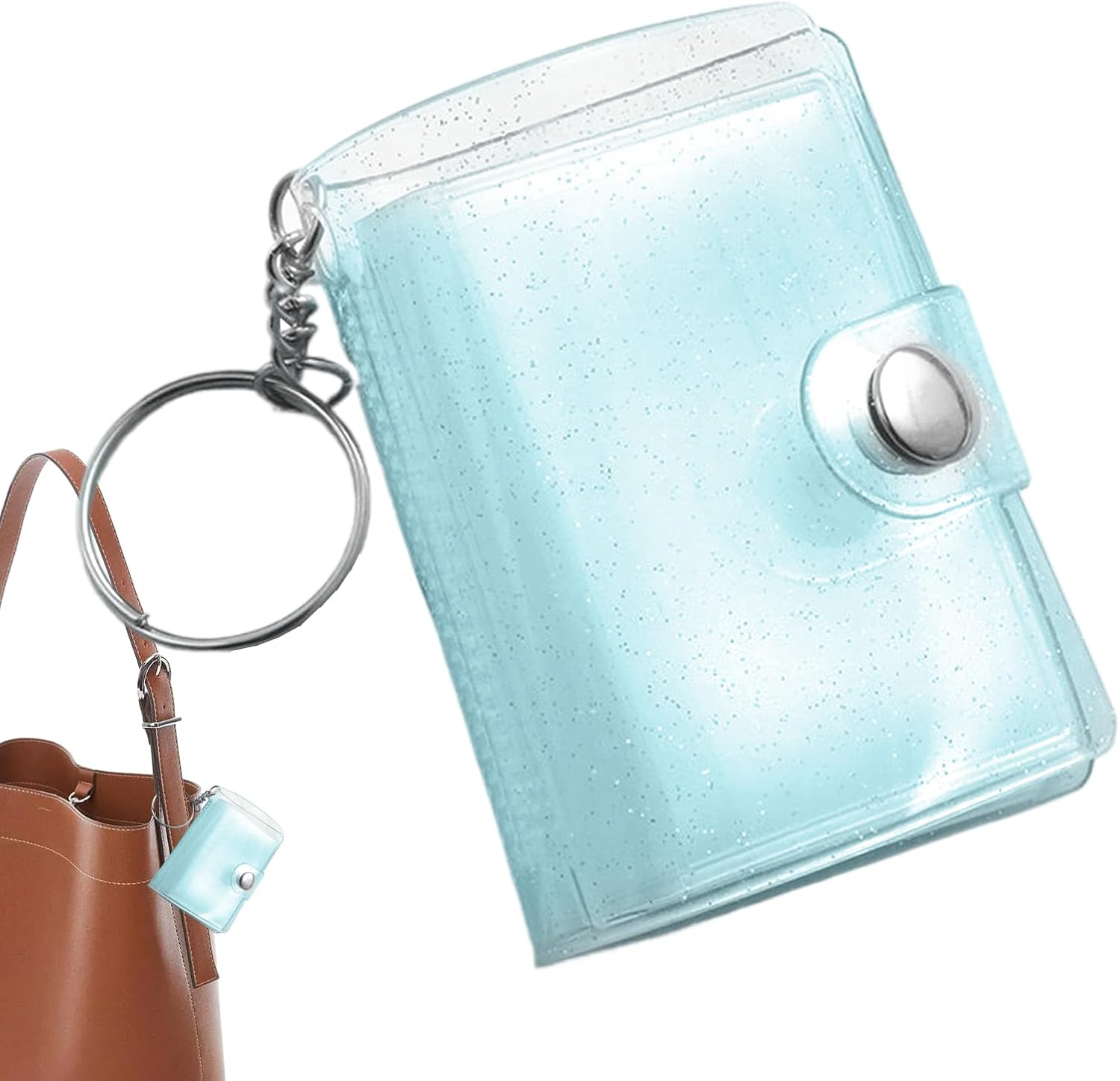 Keychain Album - 24 Pockets Mini Photo Binder Charm Transparent Back Binder Photo Storage | Cute Album Keychain for Adults Wallet, Backpack,Backpack,S